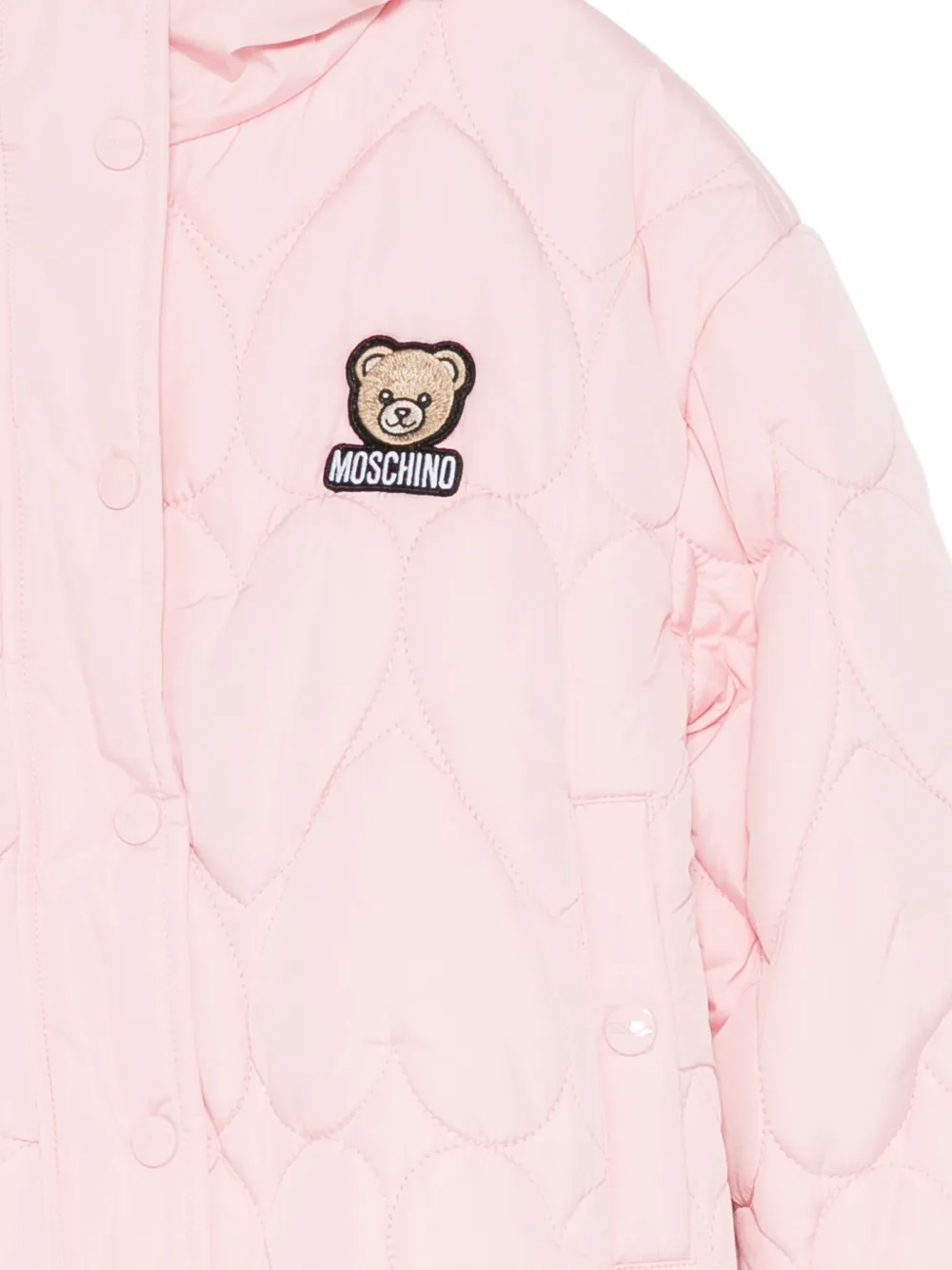 Moschino Kids Teddy Bear heart-quilted jacket Roze
