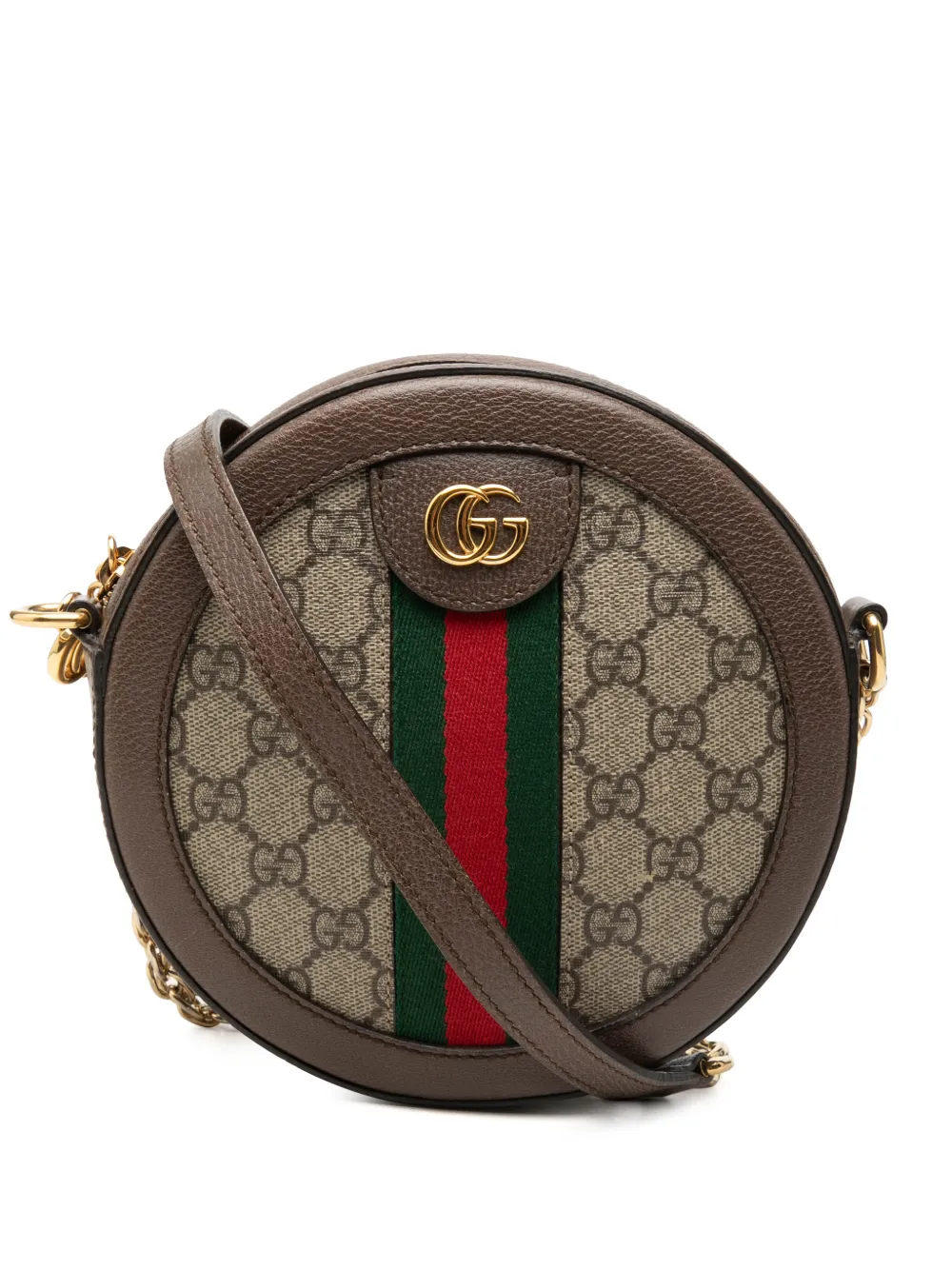Gucci Pre-Owned 2016-2026 Mini GG Supreme Web Ophidia Round crossbody bag - Toni neutri