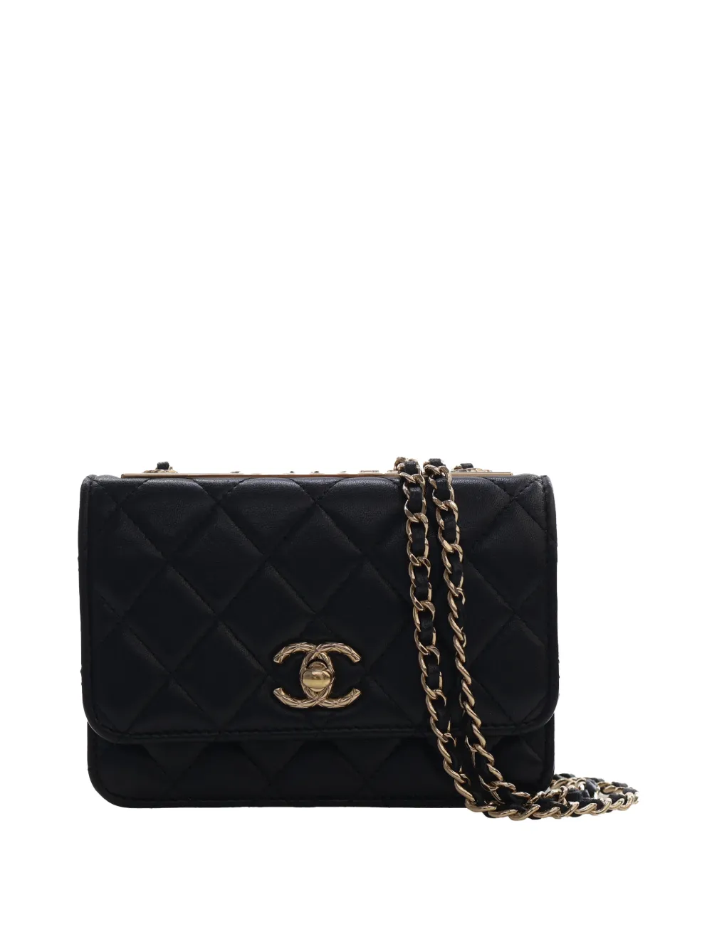 CHANEL Pre-Owned 2021-2026 Mini Quilted Lambskin Trendy CC Wallet On Chain crossbody bag - Nero