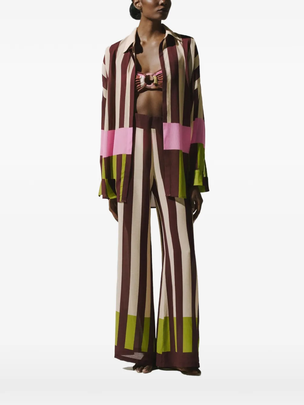 Baobab Lulu striped sheer shirt - Rosa