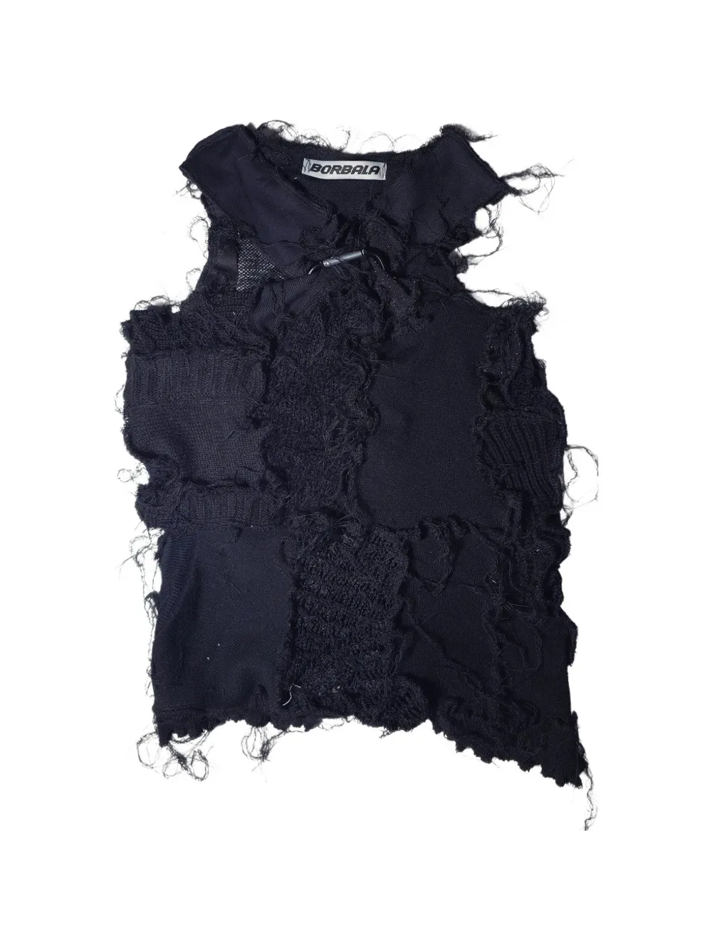 Borbala Top con design patchwork - Nero