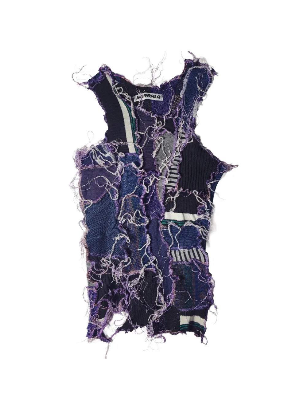 Borbala Canotta con design patchwork - Blu