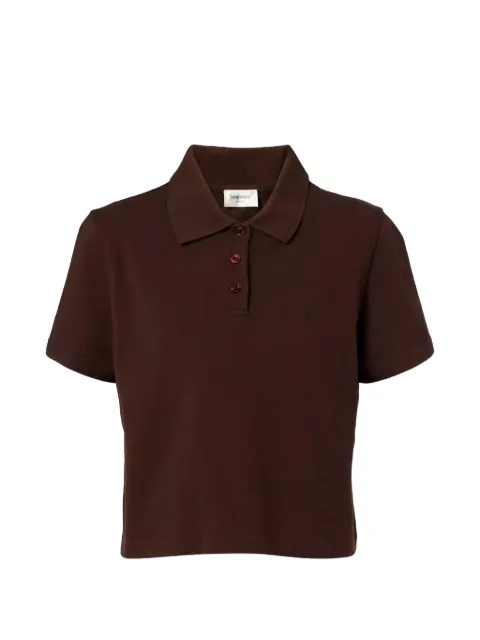 Saint Laurent oversized logo-embroidered polo shirt