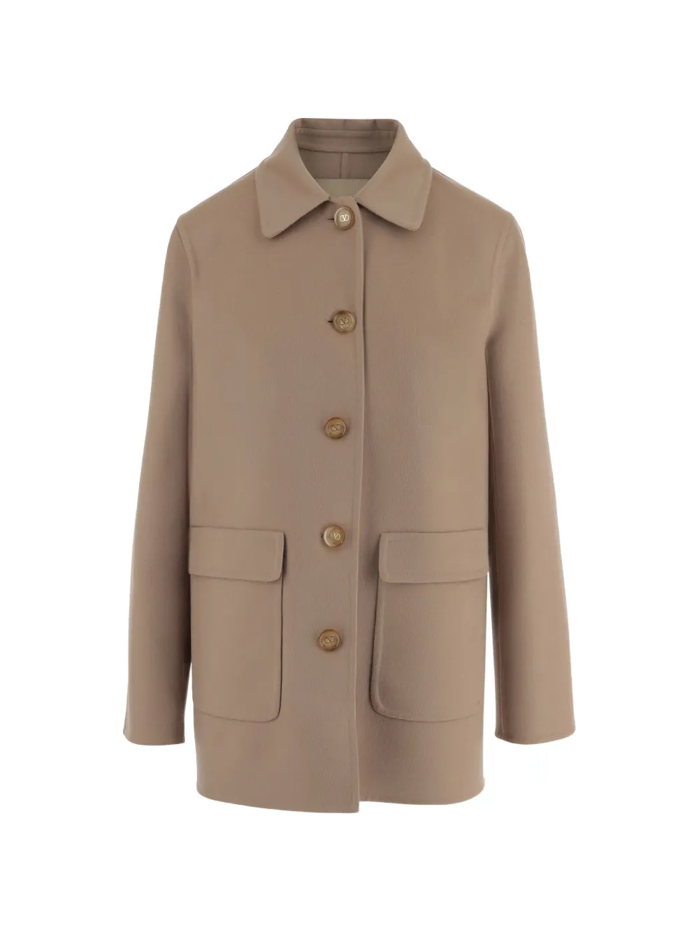 Valentino Garavani logo-button pocket-detail coat - Toni neutri