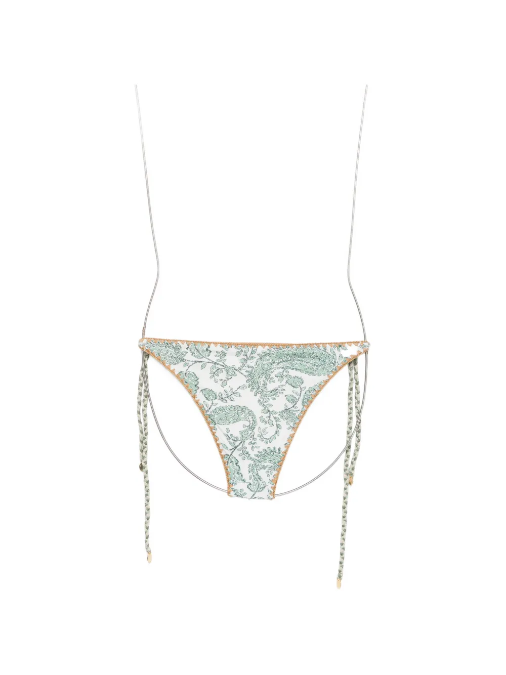 BANANA MOON Blika bikinislip met paisley-print en striksluiting aan de zijkant Groen