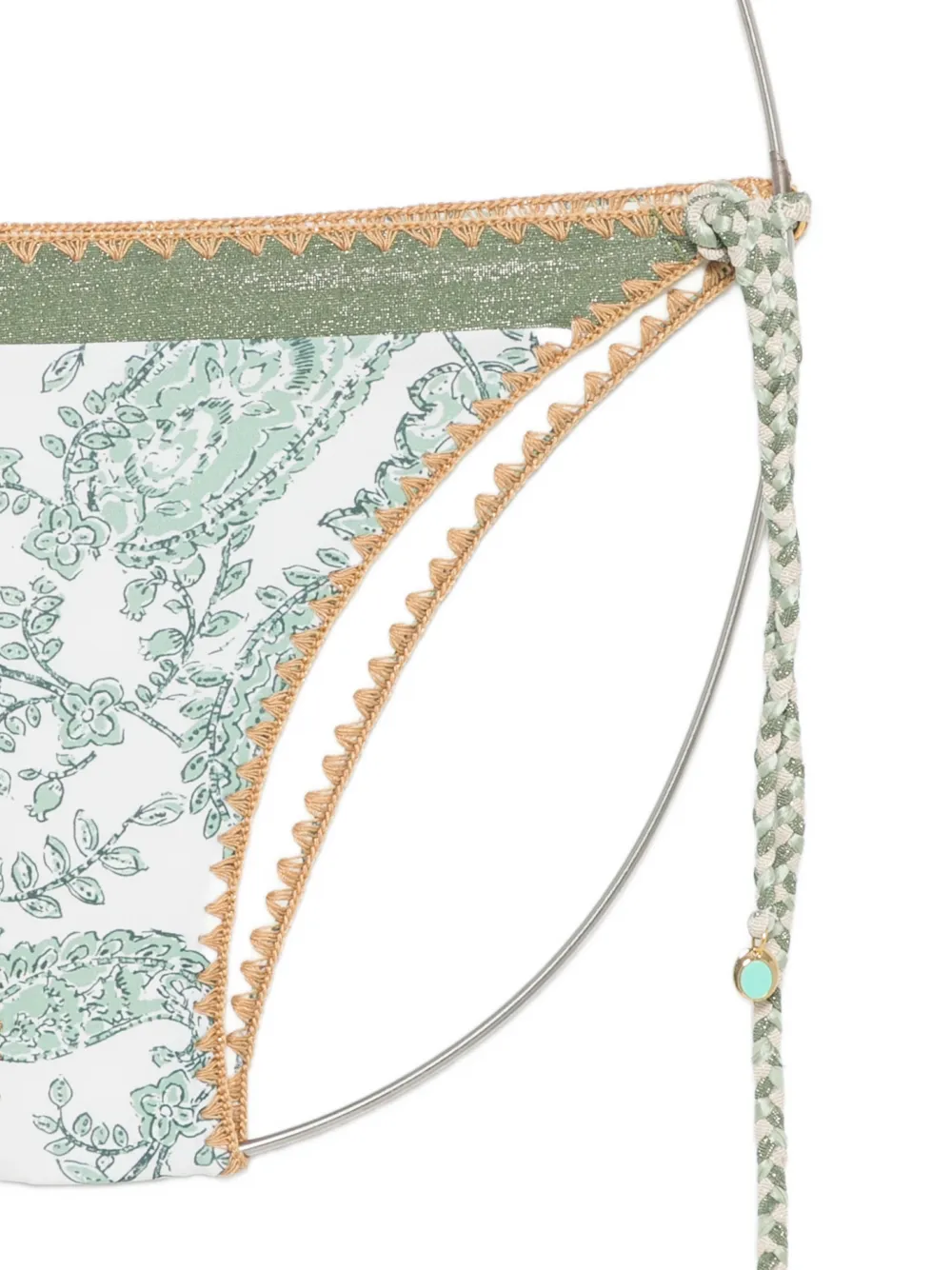 BANANA MOON Blika bikinislip met paisley-print en striksluiting aan de zijkant Groen