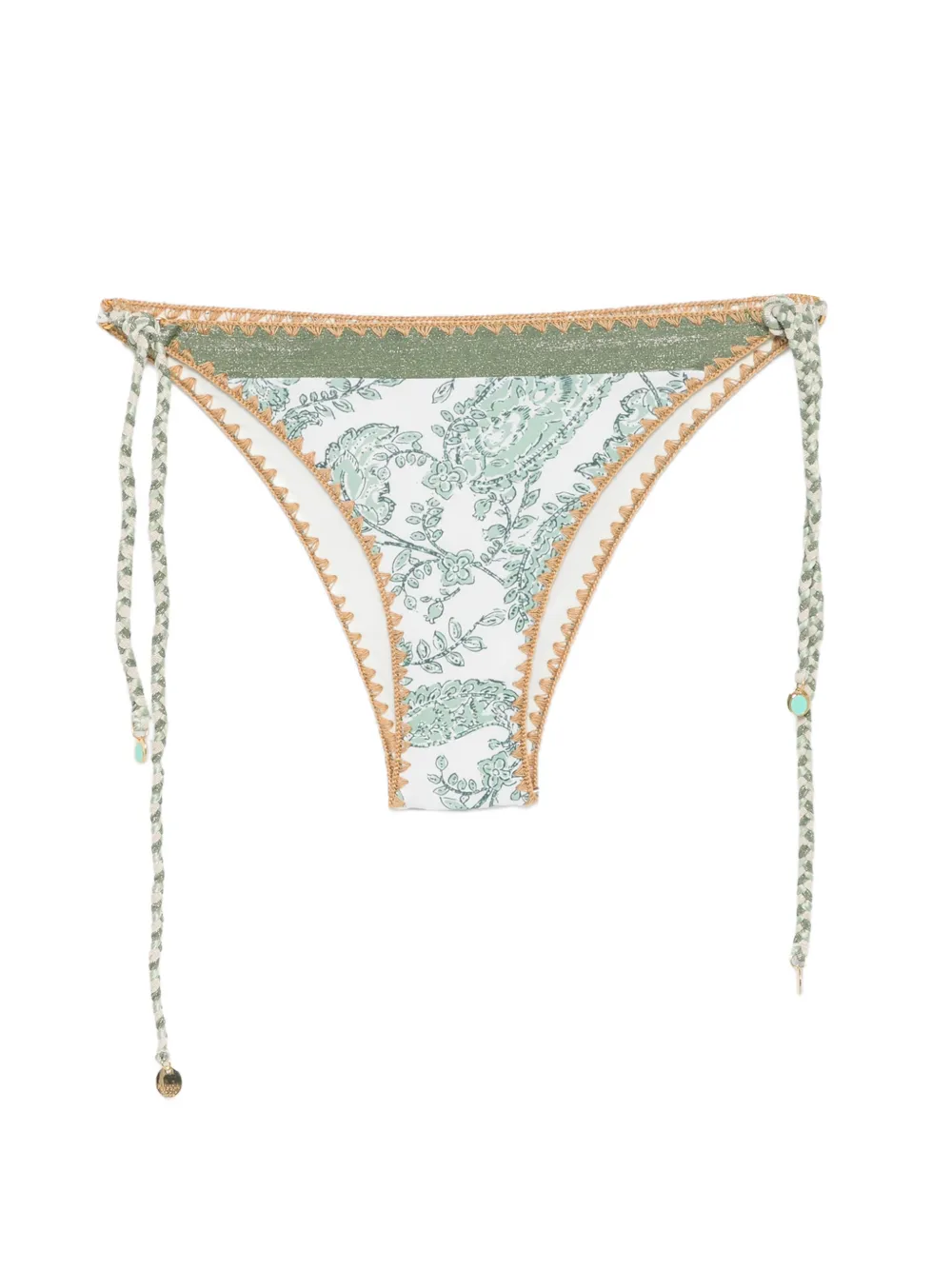 BANANA MOON Blika paisley-print side-tie bikini bottoms - Verde