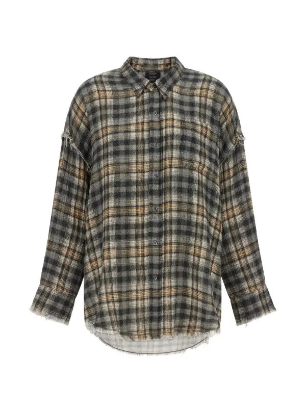 R13 Plaid-pattern Shirt in Grey