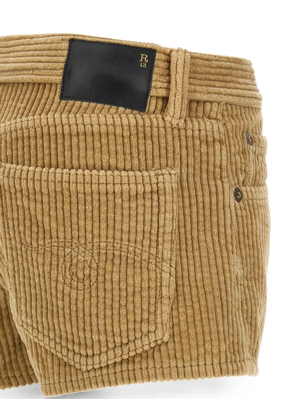 R13 Effie ribfluwelen shorts Beige