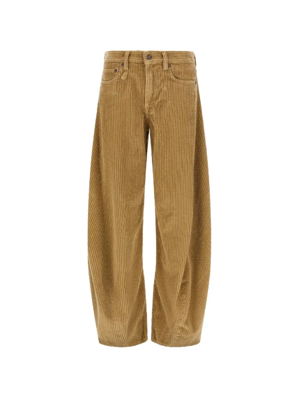 R13 Janine Corduroy Twisted-seam Trousers in Neutrals