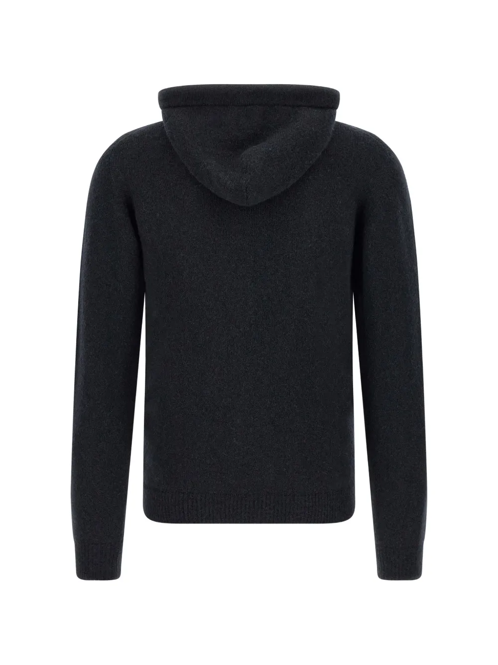 Roberto Collina Hoodie met trekkoord en geribbelde afwerking Zwart