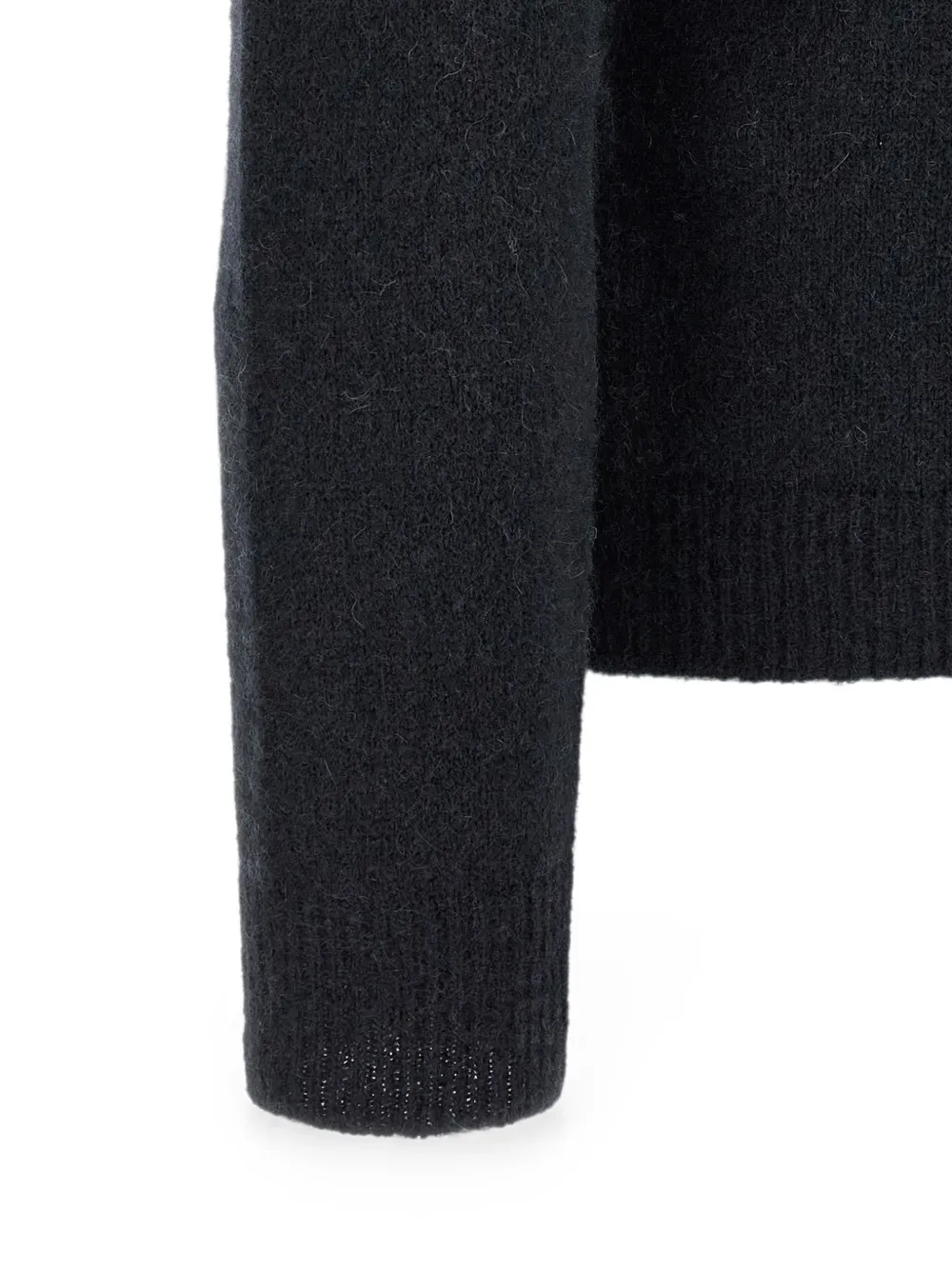 Roberto Collina Hoodie met trekkoord en geribbelde afwerking Zwart