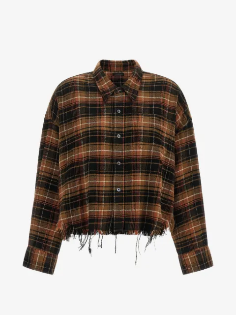 R13 frayed-hem cropped shirt