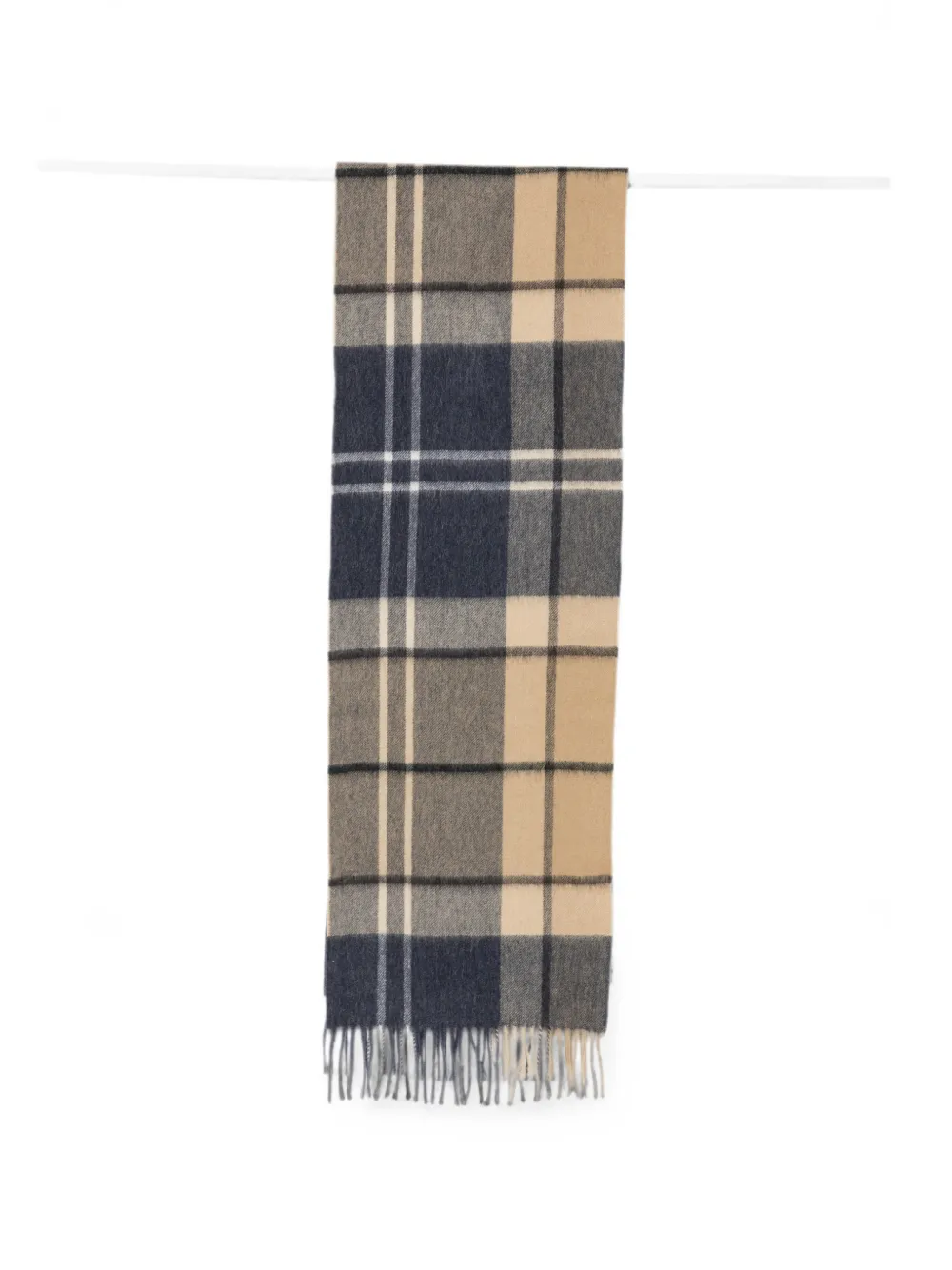 Barbour Carrbridge Tartan check-fringed scarf - Nude