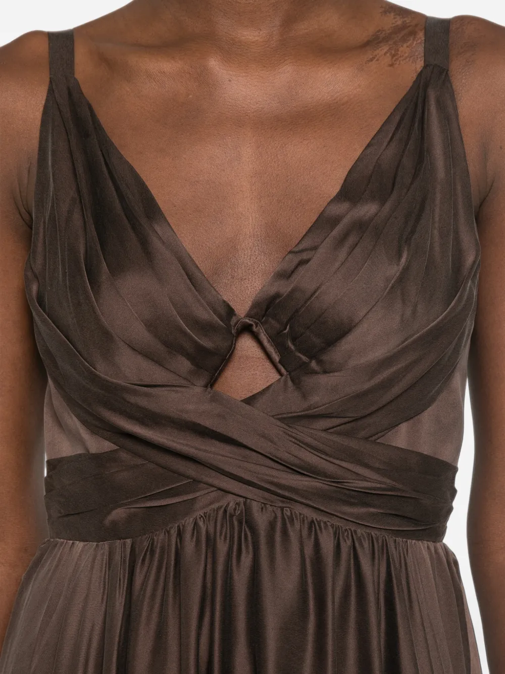 ZIMMERMANN Maxi-jurk met ruches Bruin