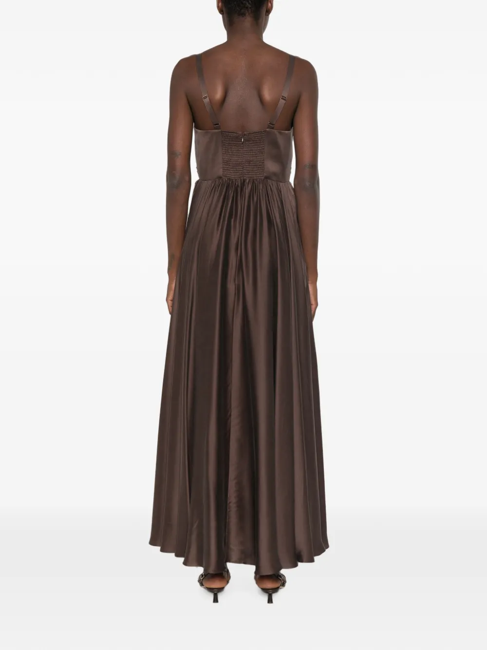 ZIMMERMANN Maxi-jurk met ruches Bruin