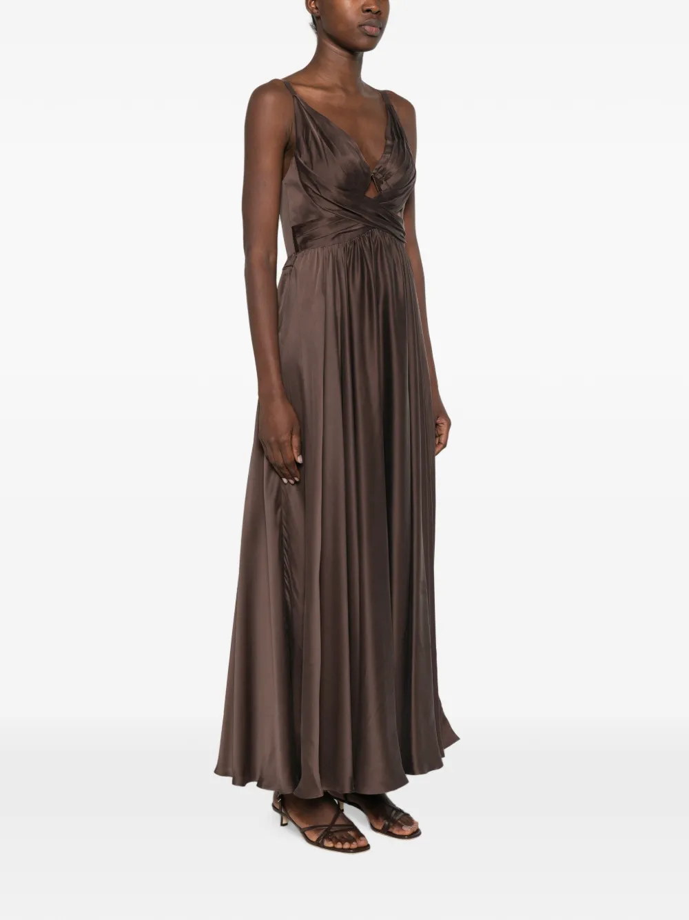 ZIMMERMANN Maxi-jurk met ruches Bruin