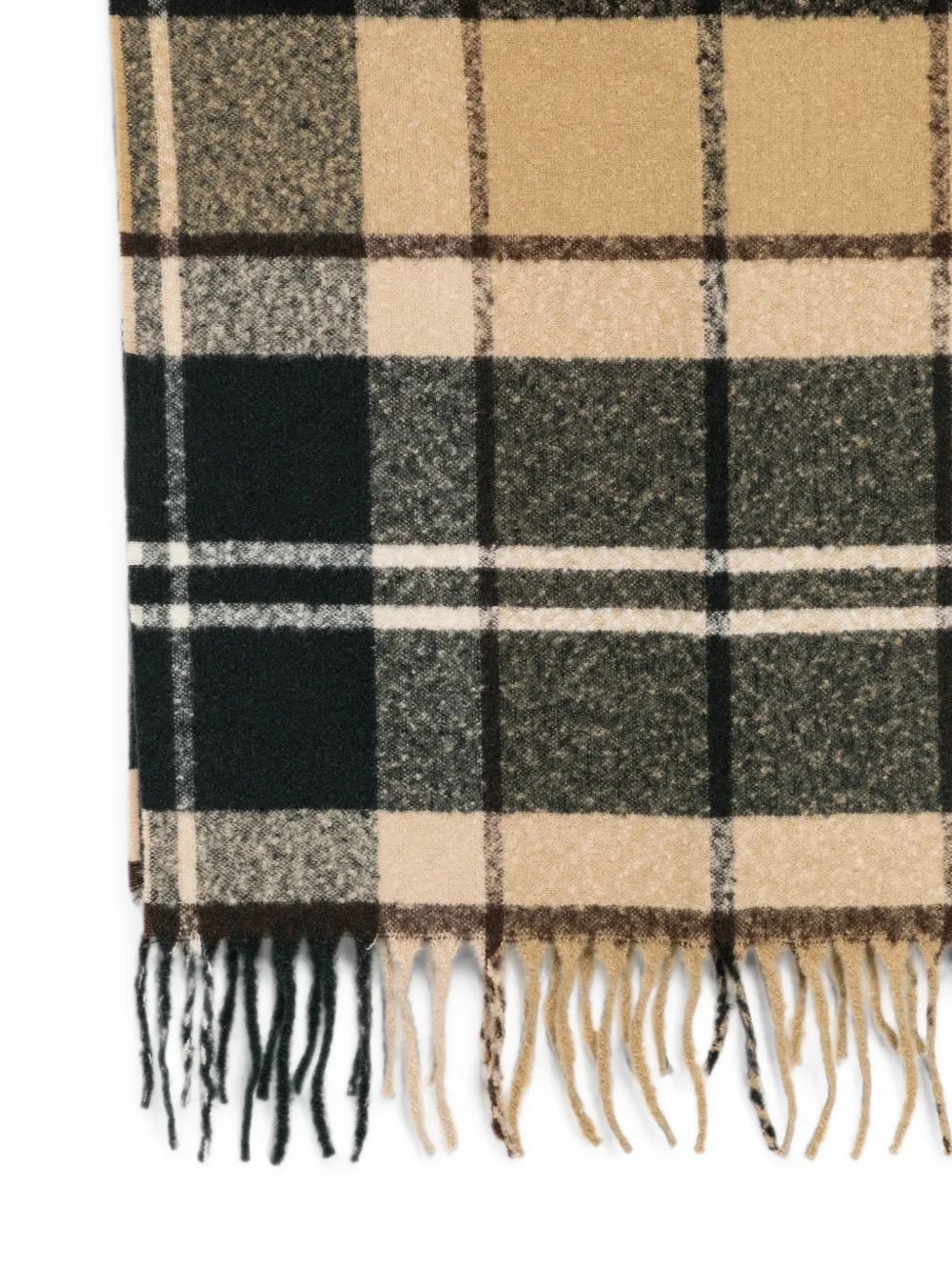 Barbour Deanna sjaal met tartan-ruit en franje Beige