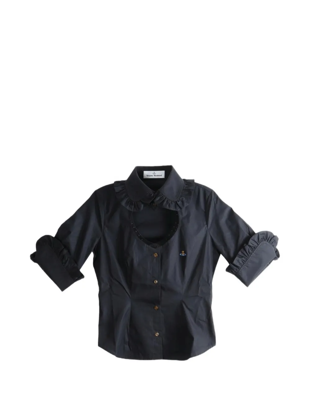 Vivienne Westwood Toulouse ruffle-trim cut-out shirt - Nero