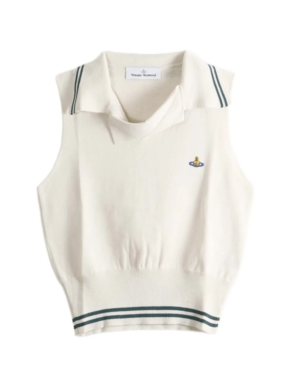 Vivienne Westwood Orb-embroidered striped vest - Toni neutri