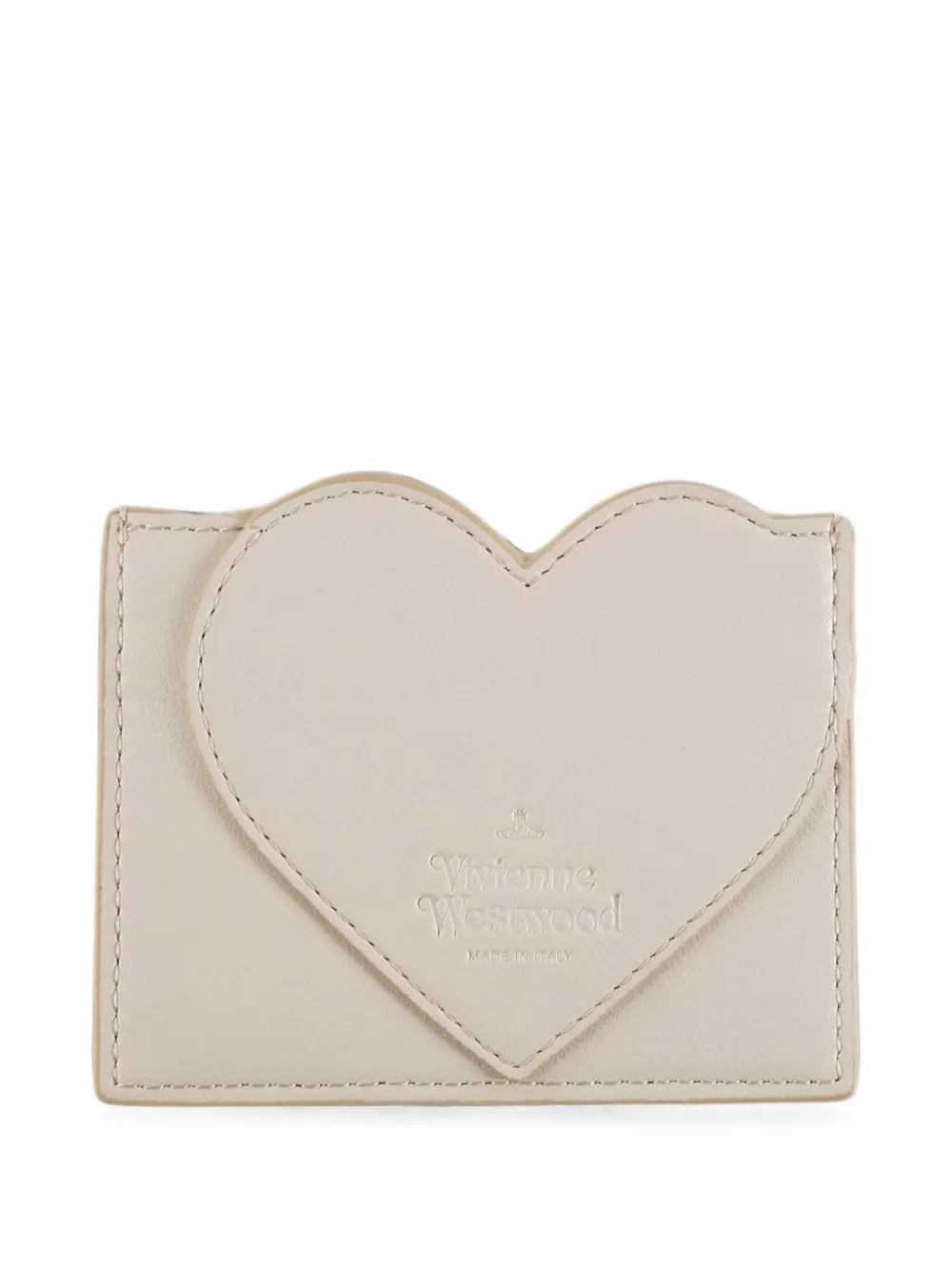 Vivienne Westwood Hartvormige pasjeshouder met Orb-plakkaat Beige