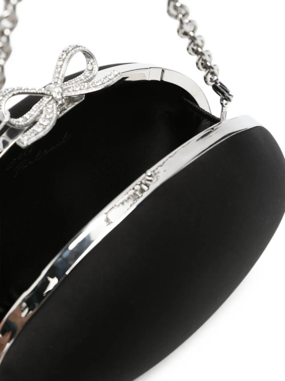 Self-Portrait Clutch met kettingband en striksluiting Zwart