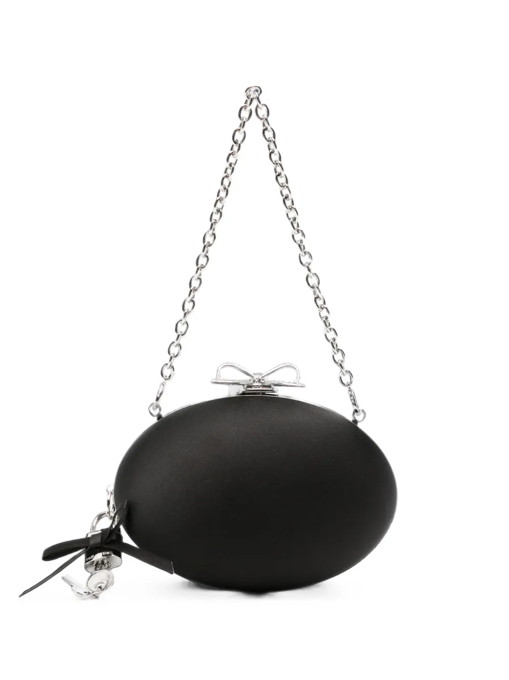 Self-Portrait bow-clasp chain-strap clutch bag - Nero