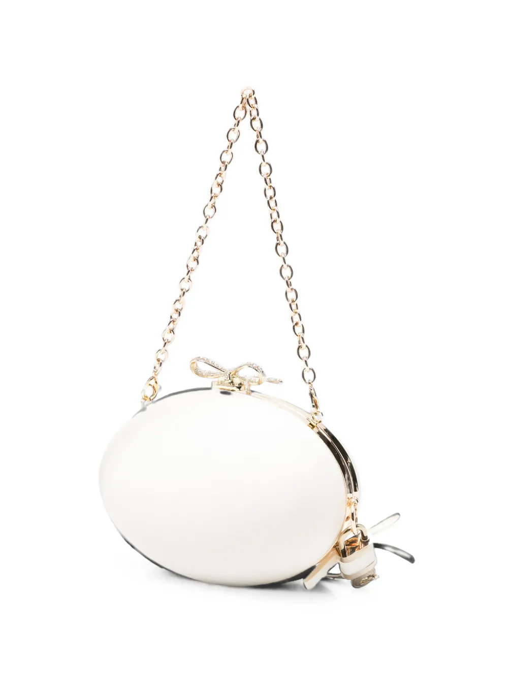 Self-Portrait Ovalen clutch met strikdetail Wit