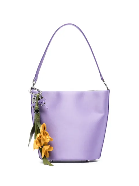 Self-Portrait Satin-Tote Bag mit Blumenanhänger