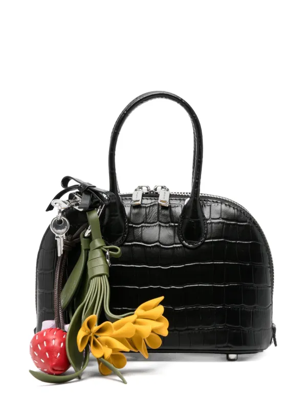 Self-Portrait Croc-effect Mini Bag in Black
