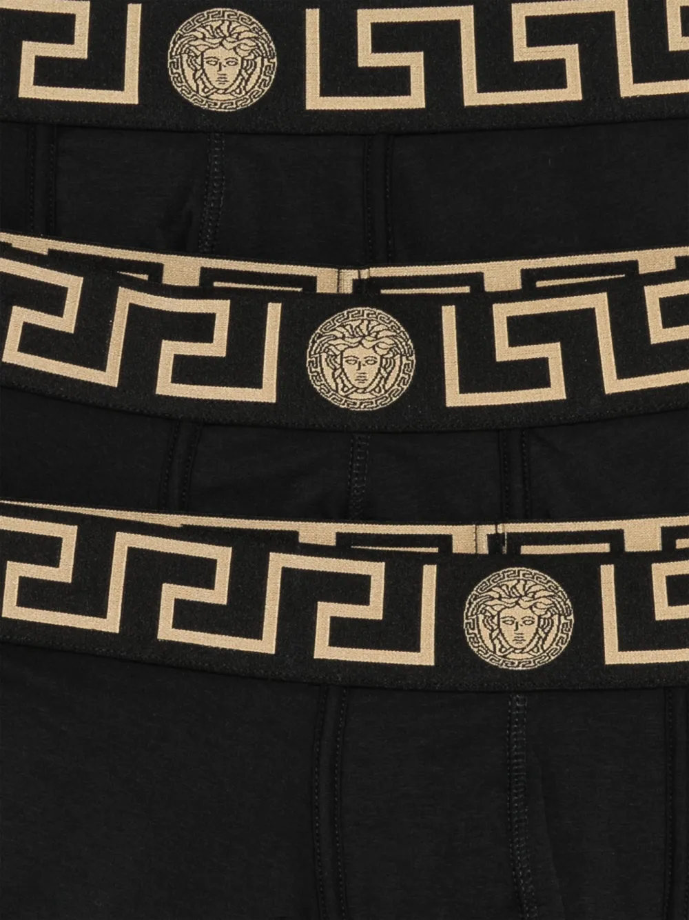Versace Drie jersey-katoenen boxershorts Zwart