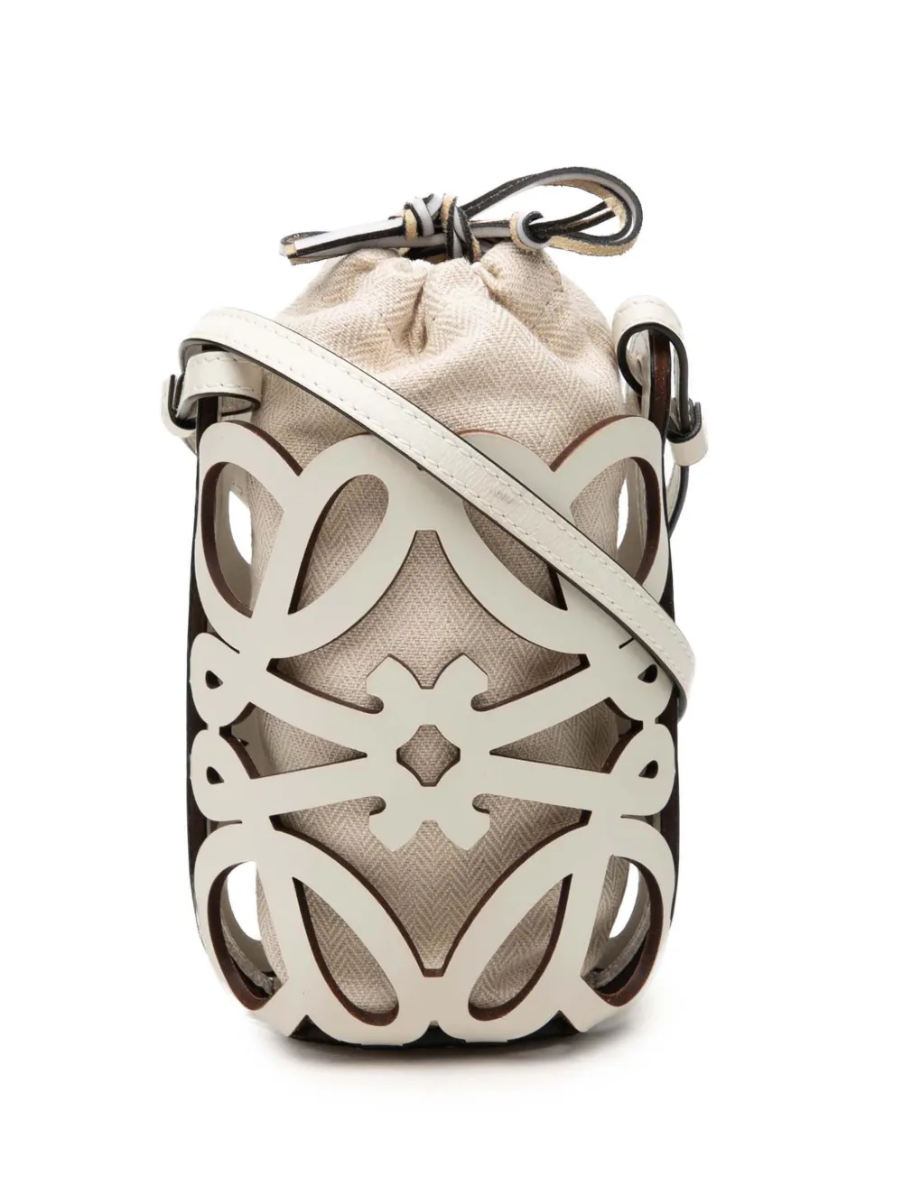 Loewe Pre-Owned 2022 Anagram Leather Cut Out Pocket crossbody bag - Bianco