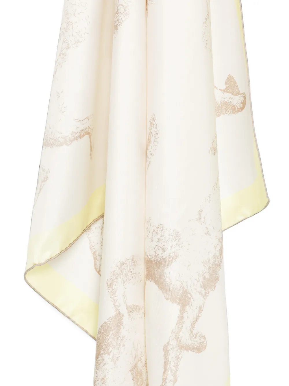 Jacquemus Le Grand Foulard Caniche zijden sjaal Beige