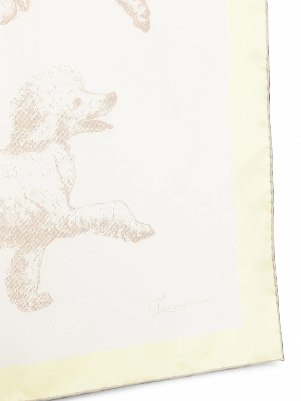 Jacquemus Le Grand Foulard Caniche zijden sjaal Beige