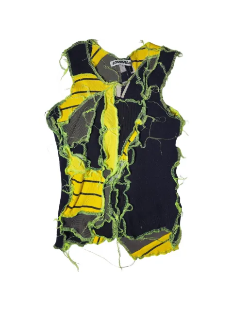 Borbala patchwork frayed tank top