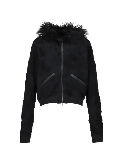 FILTH distressed faux-fur jacket