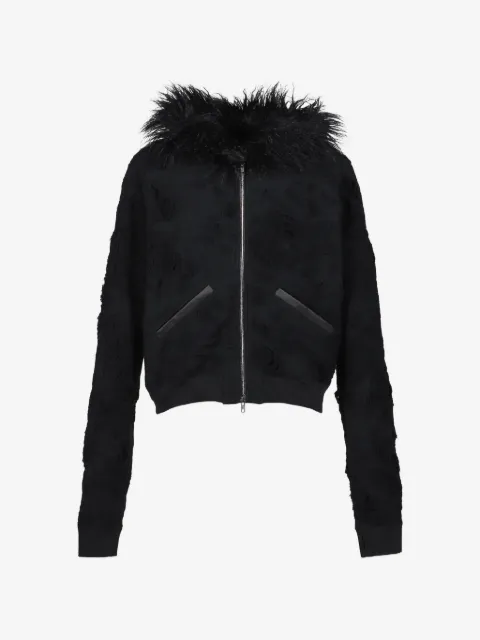 FILTH distressed faux-fur jacket