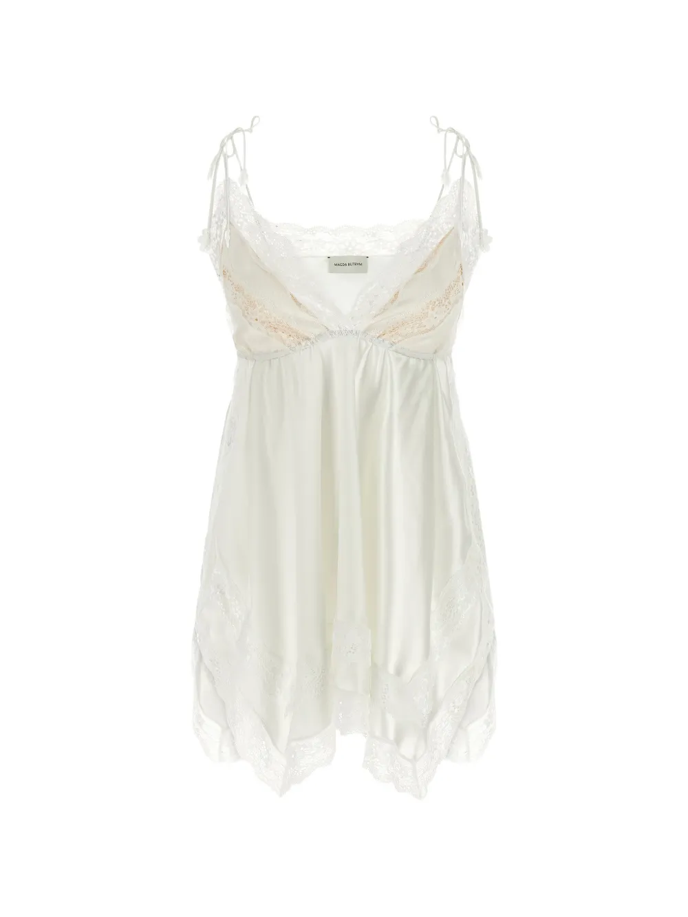 Magda Butrym lace-trim asymmetrical top - Bianco