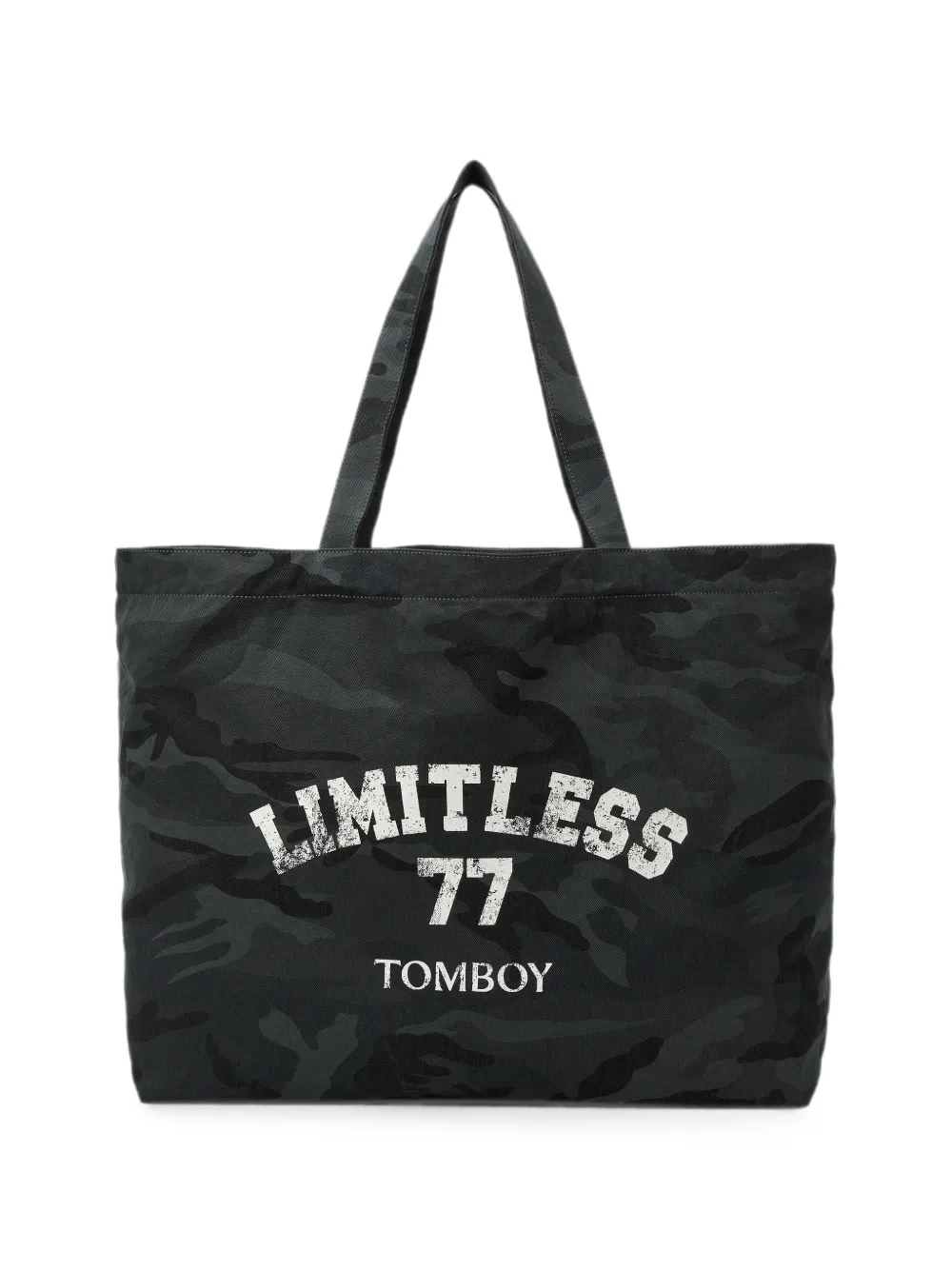 TOMBOY camouflage-print logo-print tote bag - Grau