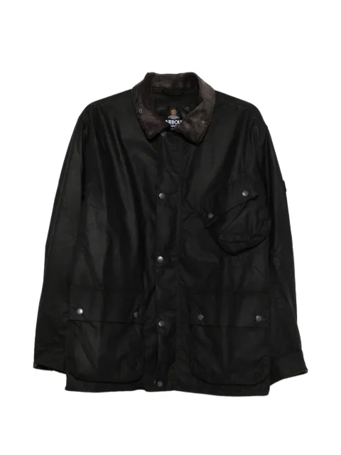 Barbour waxed-cotton corduroy-collar jacket