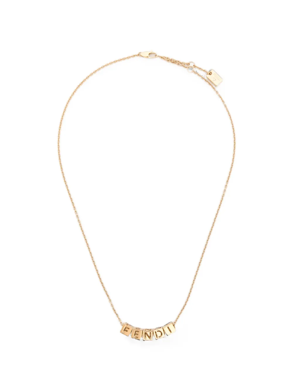 FENDI logo-dice pendant necklace - Oro