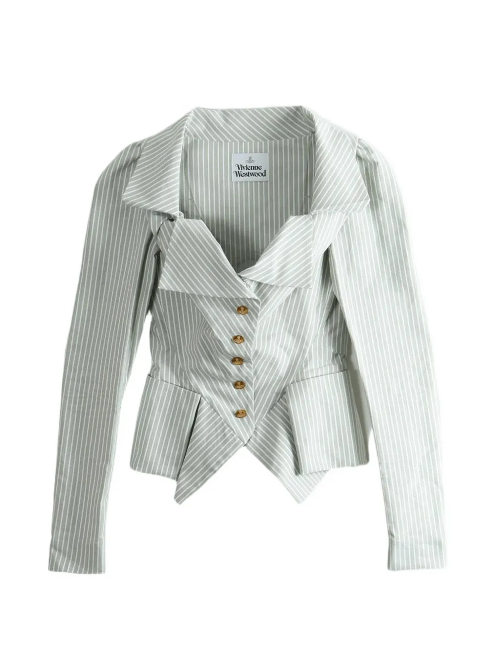 Vivienne Westwood stripe-pattern peplum-hem top - Verde