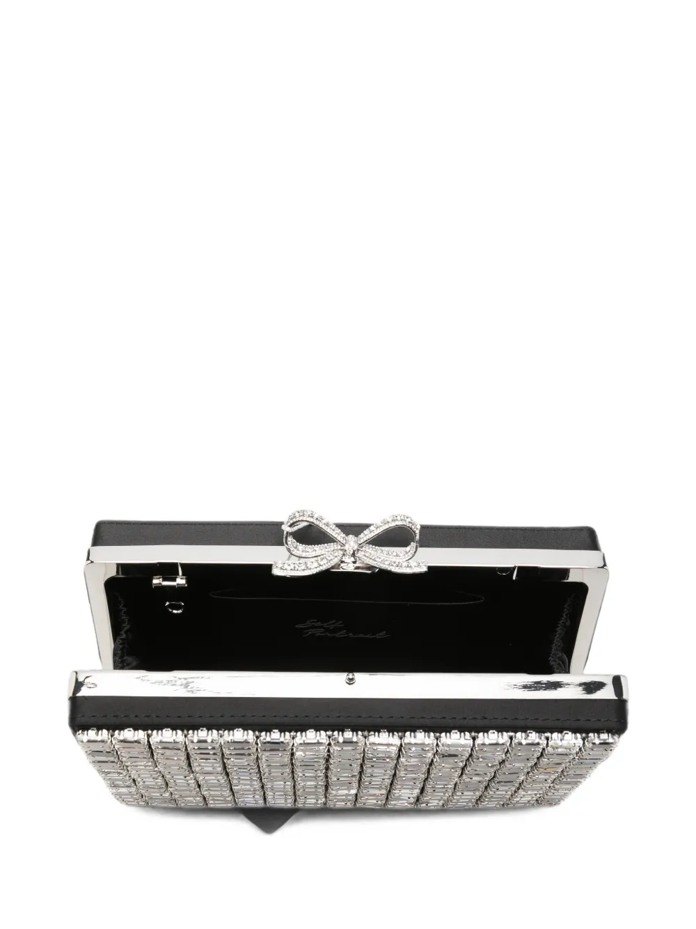 Self-Portrait Bow clutch verfraaid met kralen Zilver