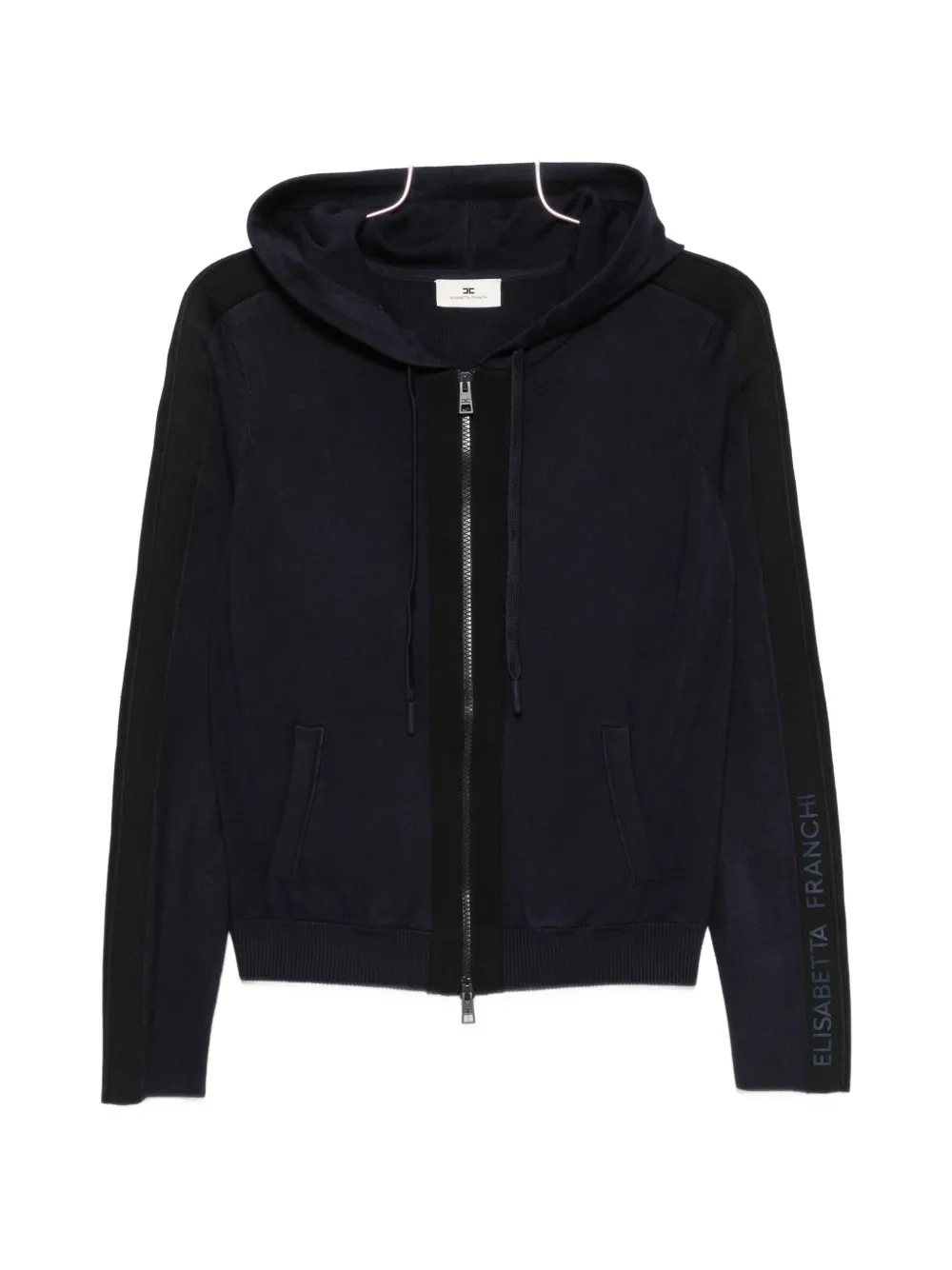 Elisabetta Franchi zip-up drawstring hoodie - Blau