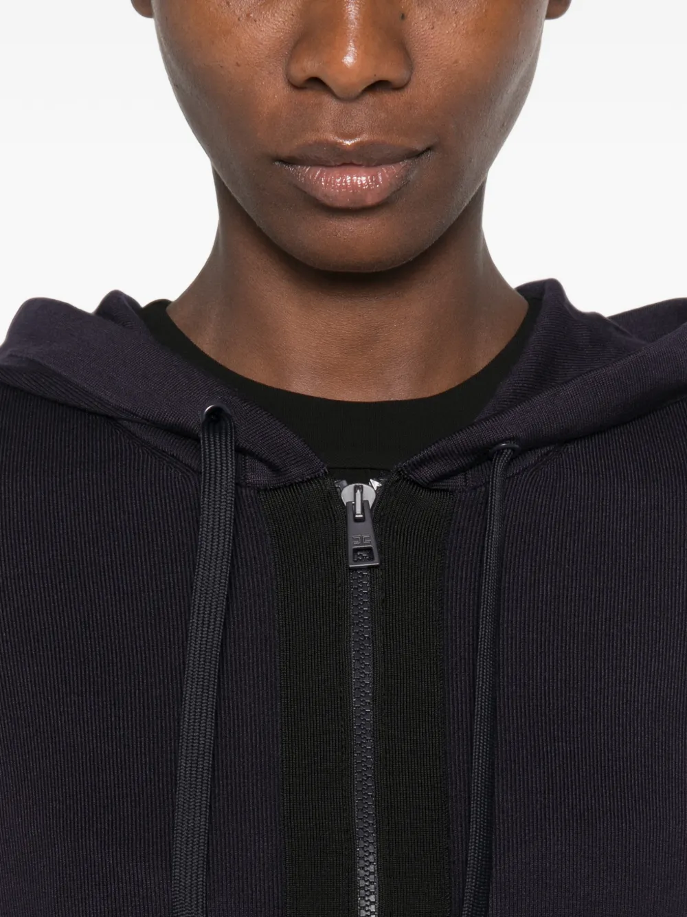 Elisabetta Franchi Hoodie met trekkoord Blauw