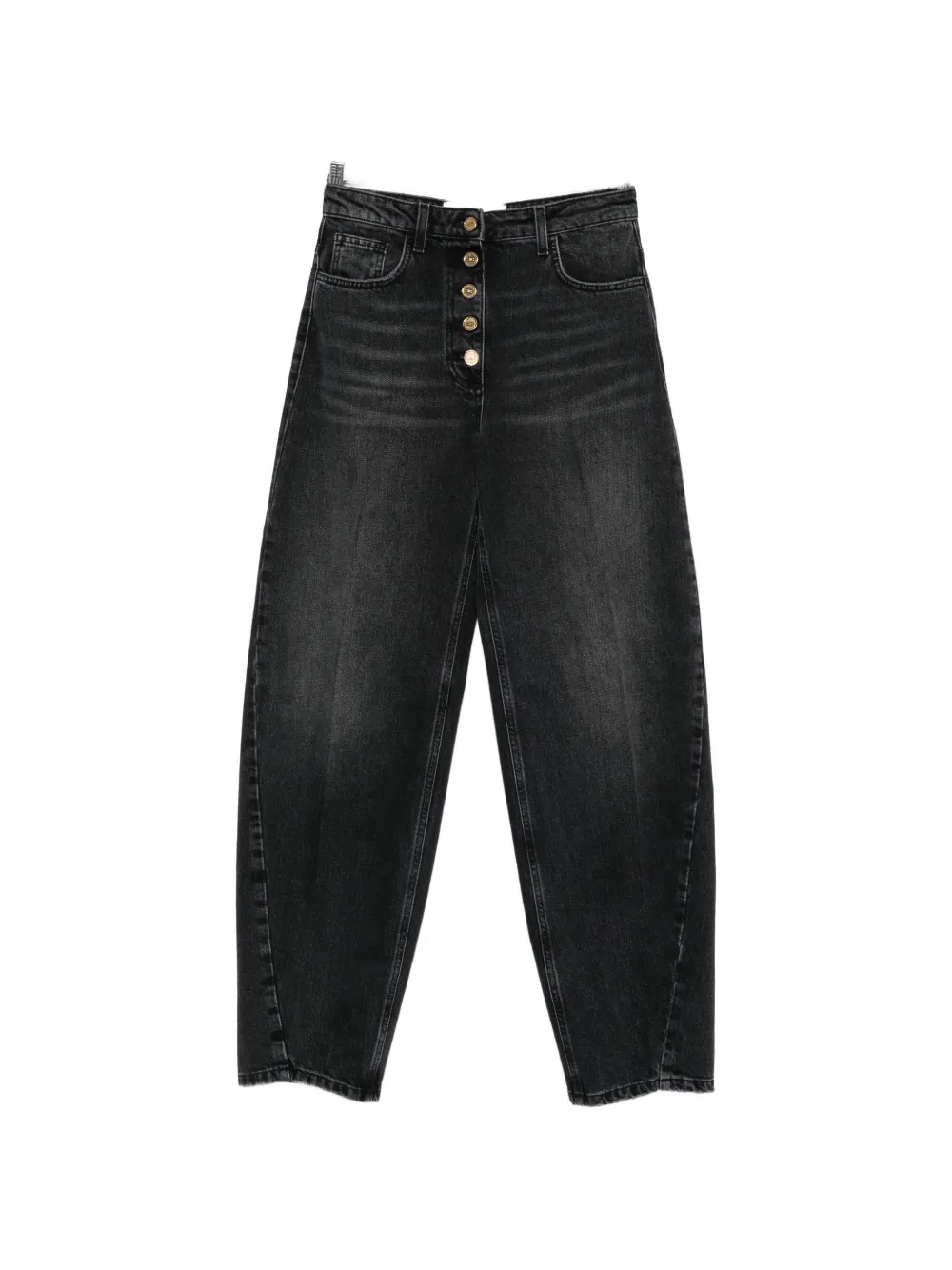 Elisabetta Franchi button-up faded-effect jeans - Schwarz