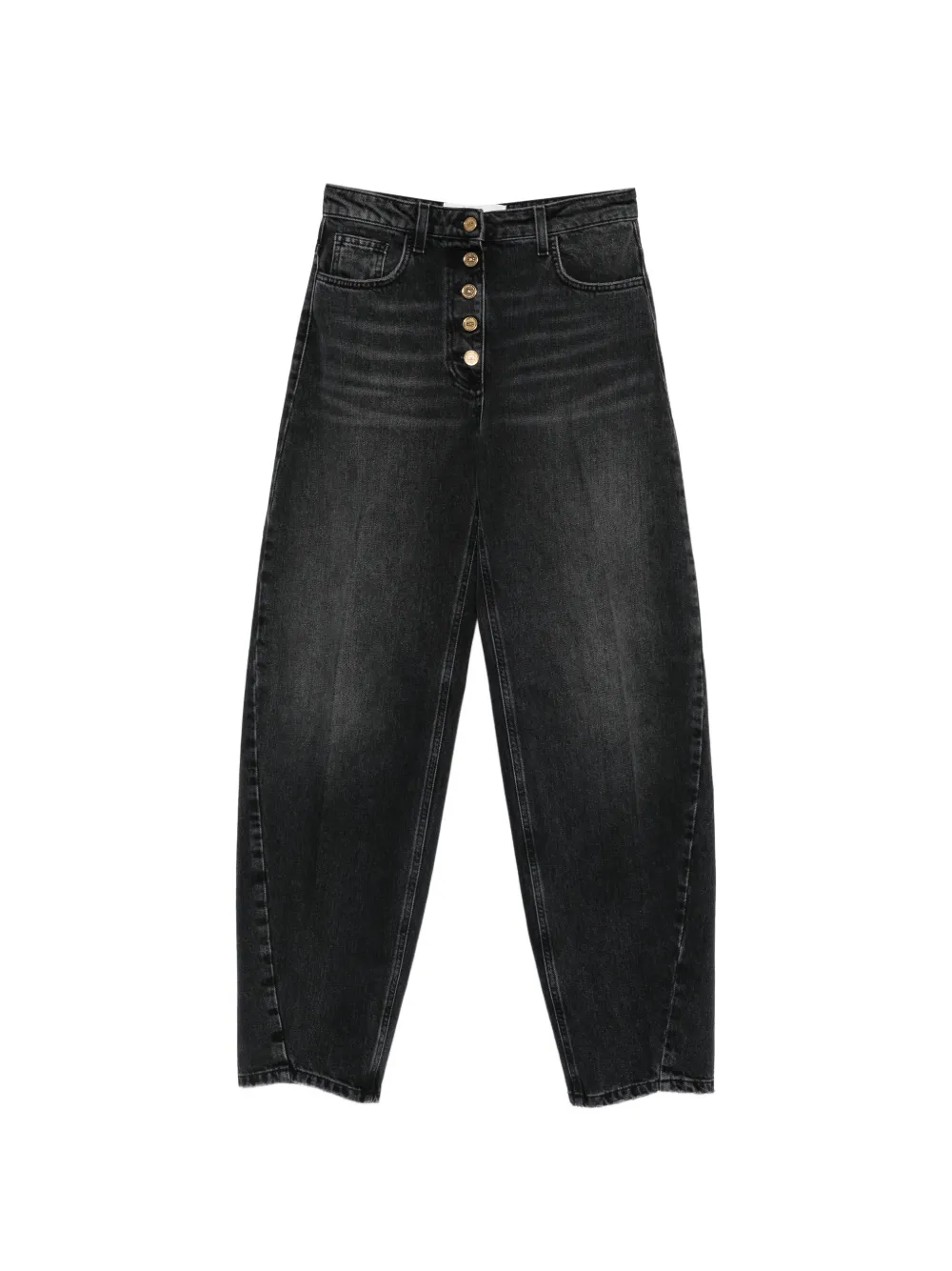 Elisabetta Franchi button-up faded-effect jeans - Nero