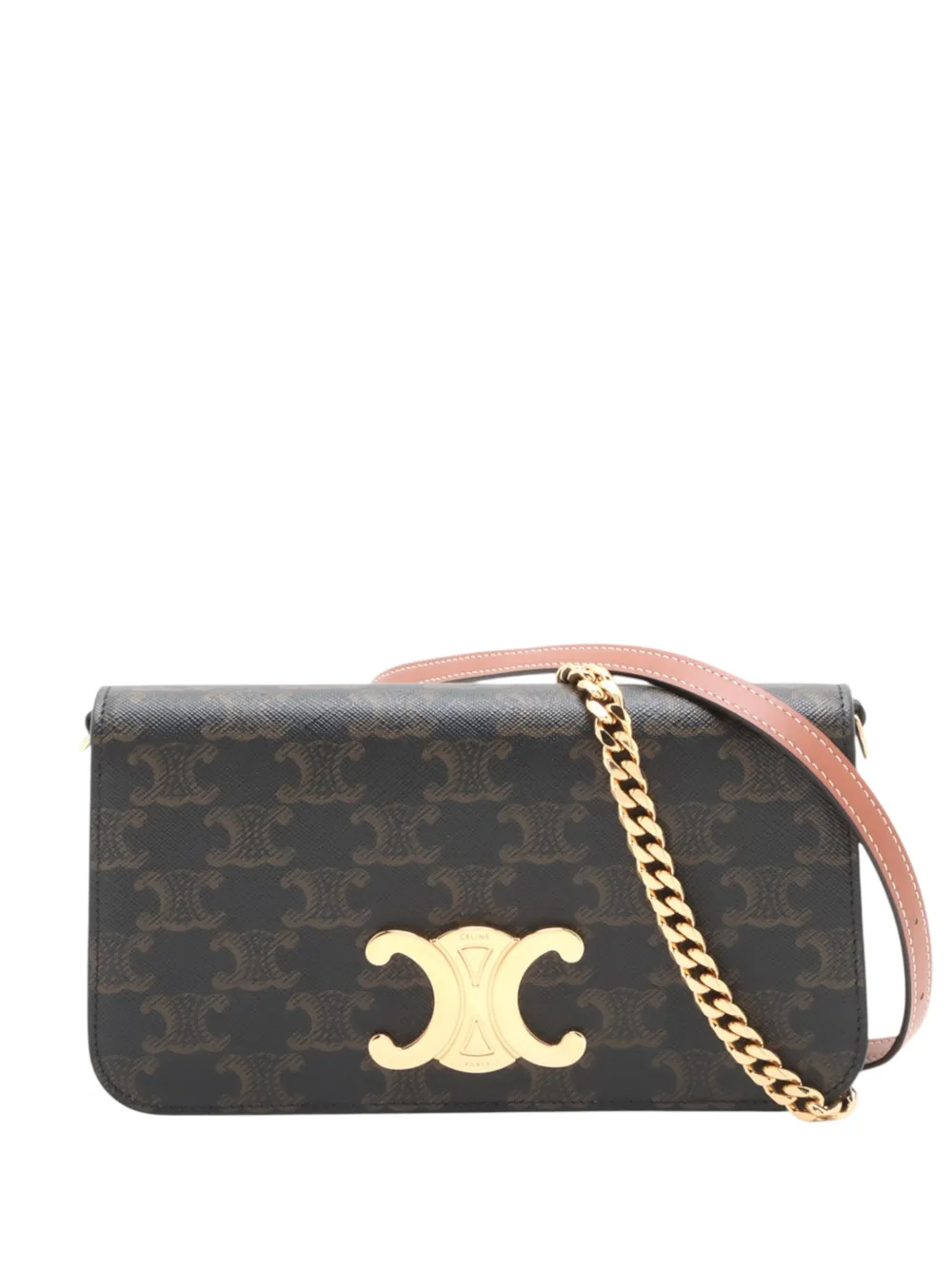 Celine Pre-Owned 2000-2026 Triomphe Coated Canvas Triomphe Multi Pochette satchel - Braun