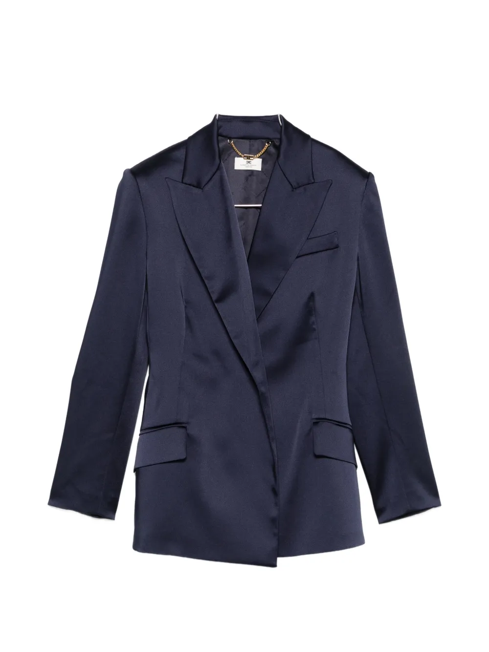 Elisabetta Franchi satin-finish belted blazer - Blau