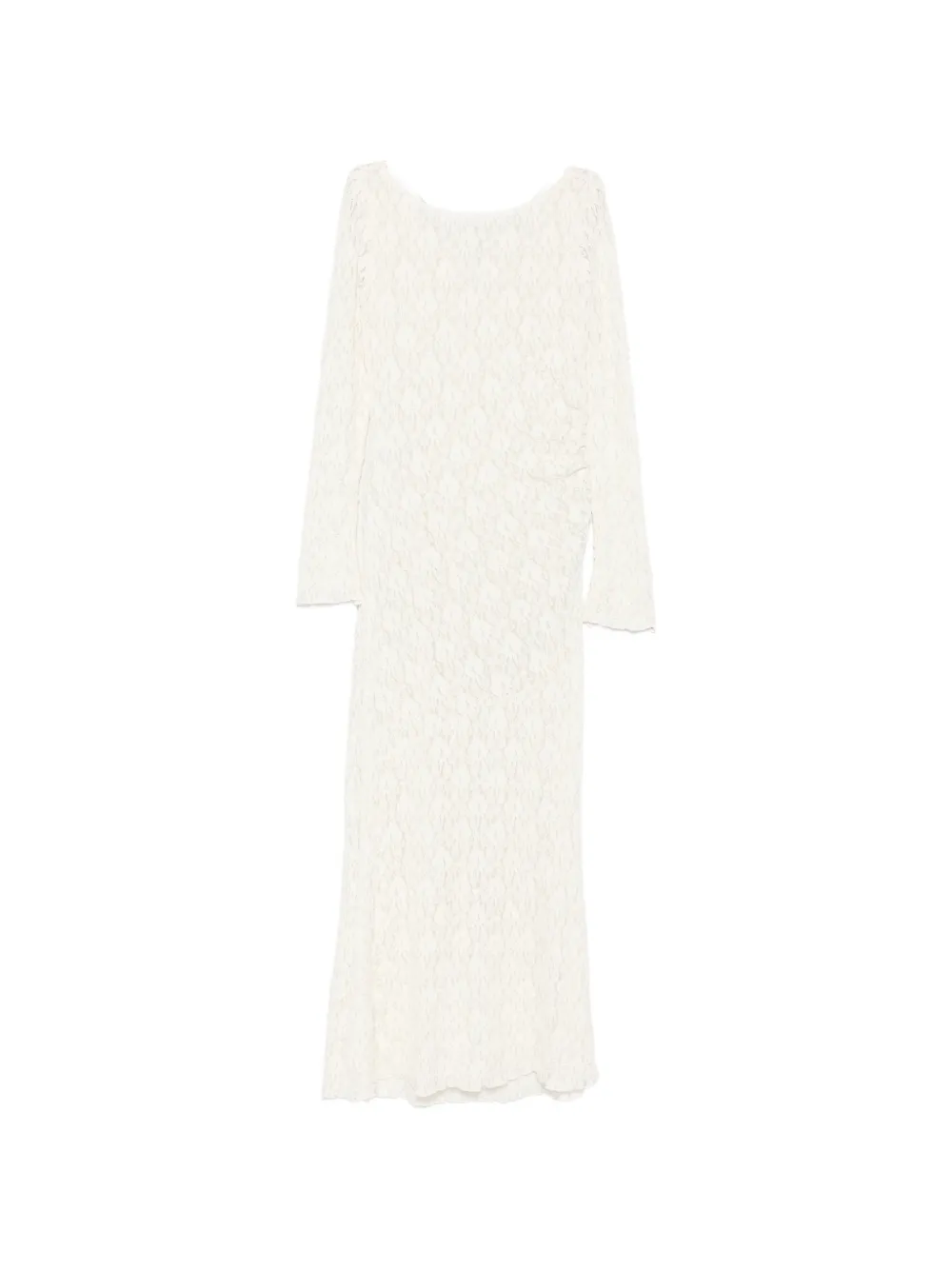 IMPERIAL lace long-sleeve maxi dress - Bianco